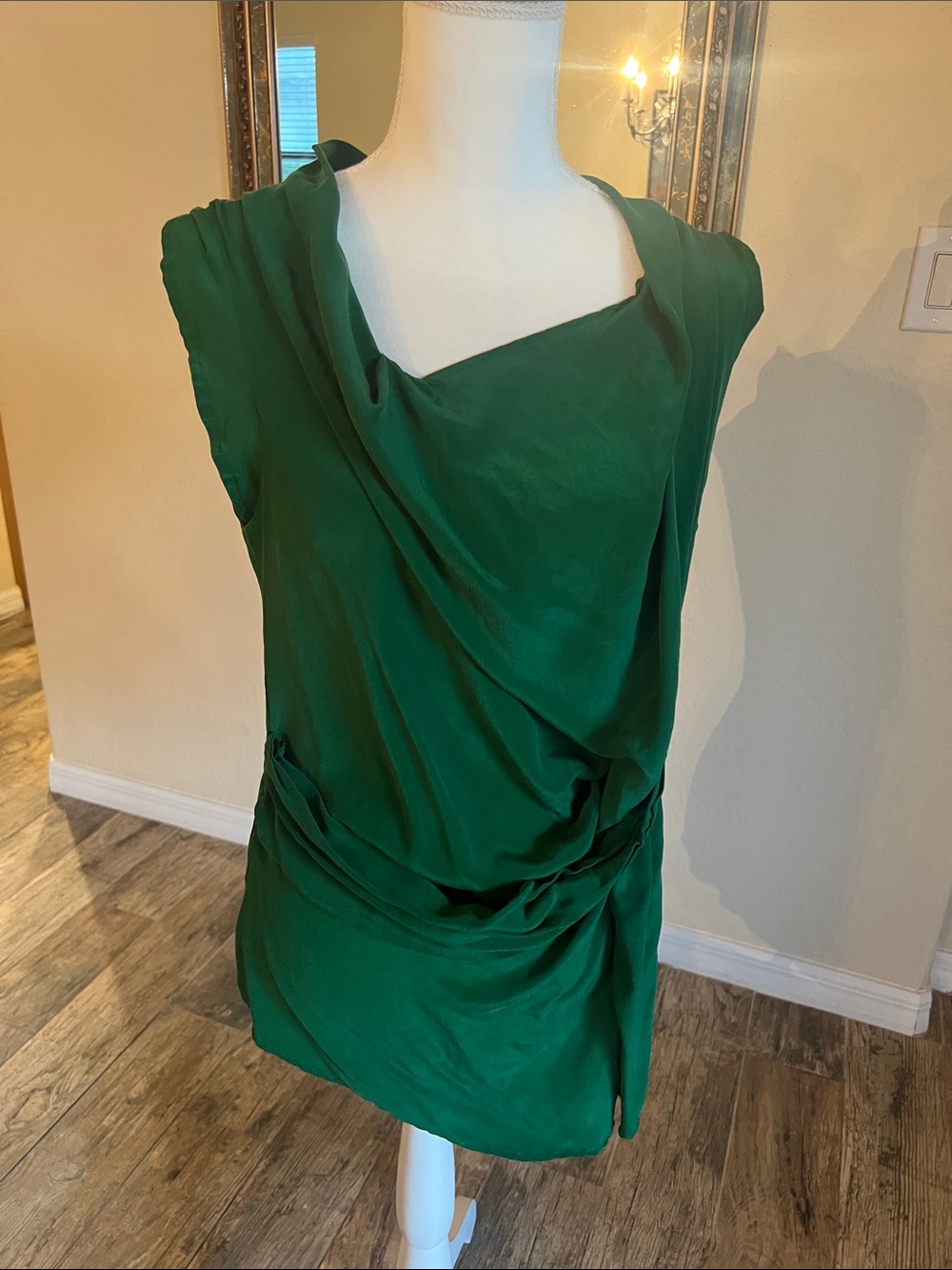Elegant Green Draped Women's Top